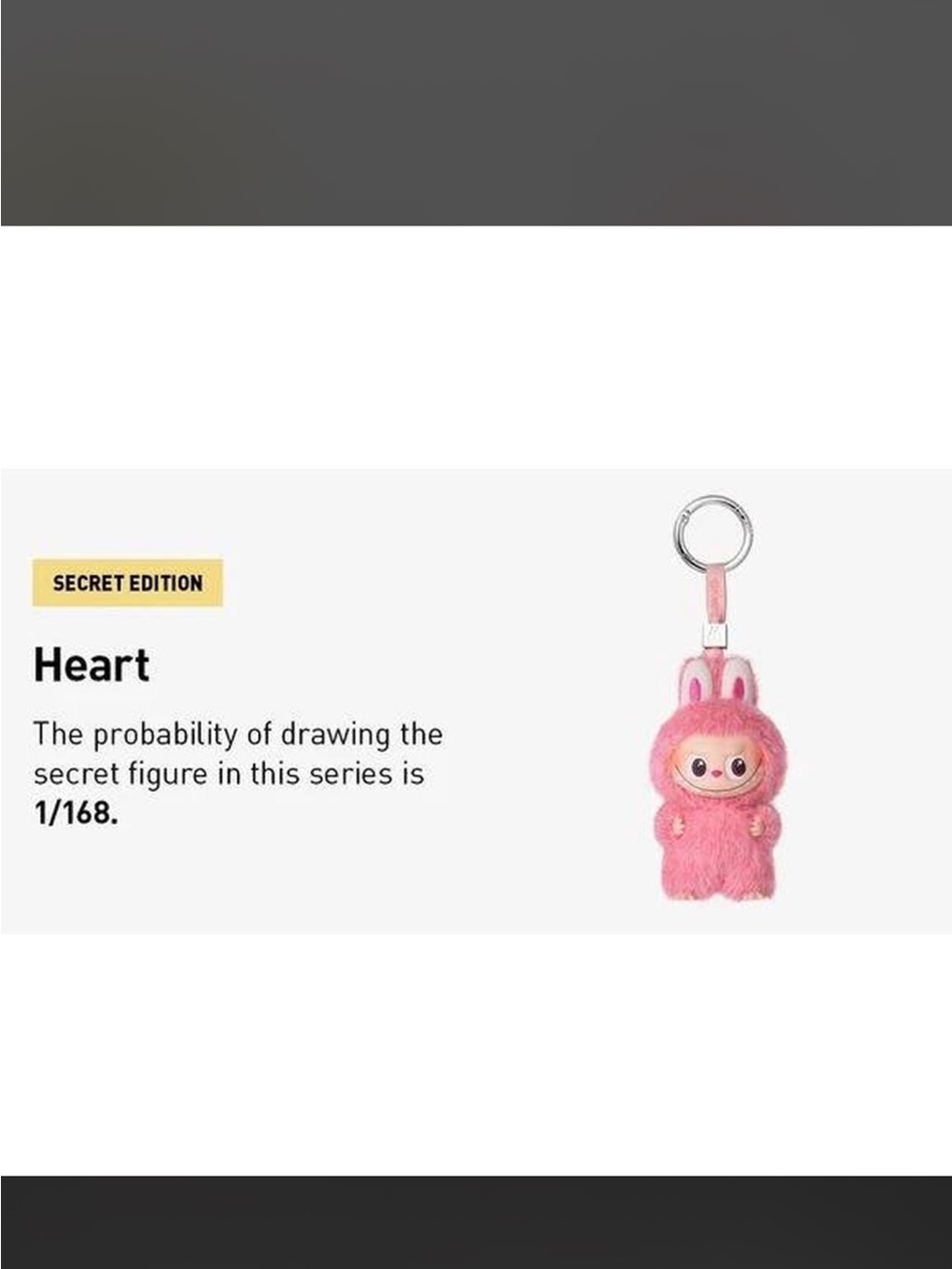 POP MART The Monsters Pin for Love Heart Secret Labubu Pendant Keychain Rare